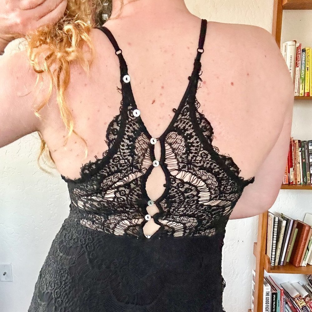 Free People Black Lace Mini Dress